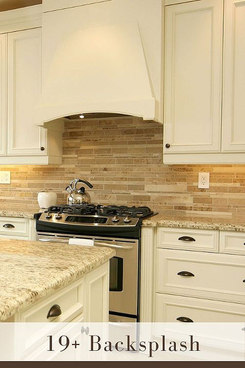 travertine subway backsplash tile idea
