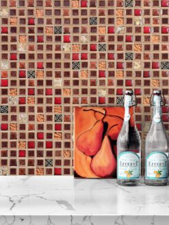 BA1105 Red Glass Backsplash Tiles