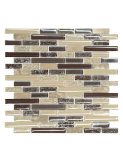 Beige Brown Crackle Glass Kitchen Backsplash Tile