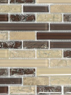 Beige Brown Crackle Glass Kitchen Backsplash Tile