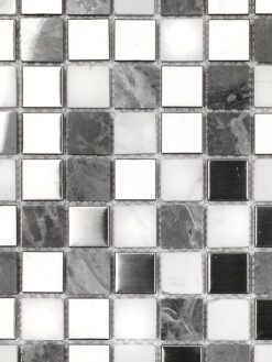 Gray White Marble Metal Kitchen Backsplash Tile