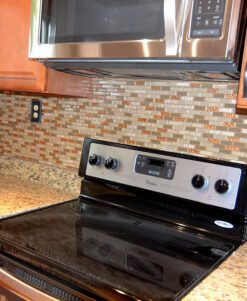 beige brown gold glass travertine backsplash tile