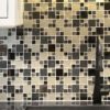 Beige Blue Black Glass Metal Kitchen Backsplash Tile BA1108