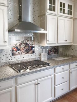 moon white granite white cabinet backsplash tile BA1183