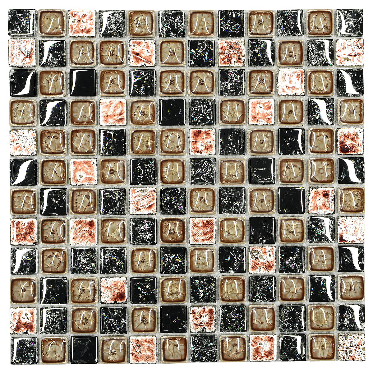 Black Brown Glass Mosaic Tile BA1194 3