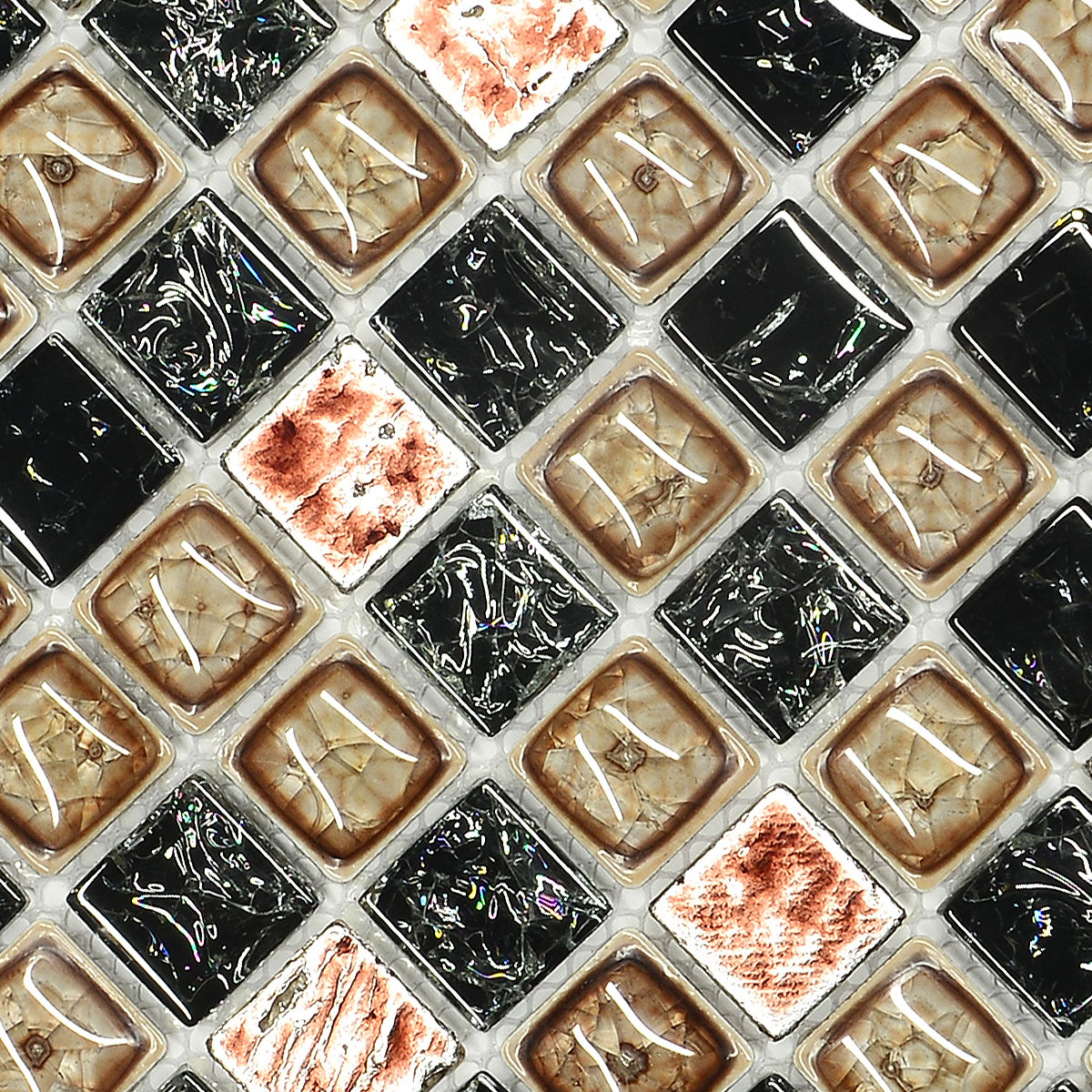 Black Brown Glass Mosaic Tile BA1194 5