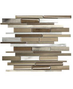 Brown Metal Glass Mixed Mosaic Kitchen Backsplash Tile BA1124 from backspash.com