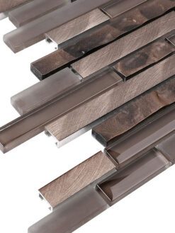 Brown Color Glass Metal Kitchen Backsplash Tile