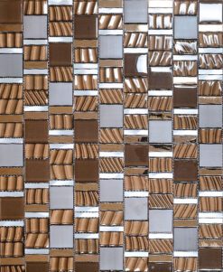 BA1133-Brown Glass Gold Metal Backsplash Tile from Backsplash.com