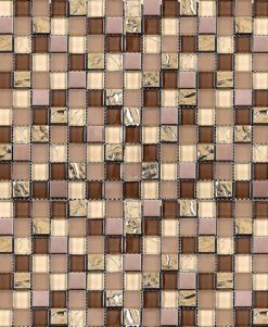 Brown Beige Gold Glass Kitchen Backsplash Tile BA1142