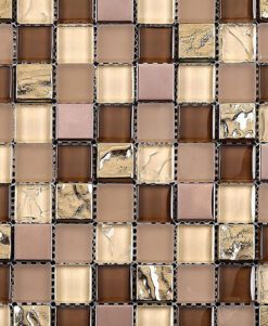 Brown Beige Gold Glass Kitchen Backsplash Tile BA1142