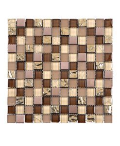 Brown Beige Gold Glass Kitchen Backsplash Tile BA1142