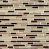 Brown Beige Color Glass Mosaic Kitchen Backsplash Tile - BA1202