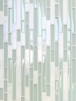 Green glass and marble backsplash tile BA1205 2
