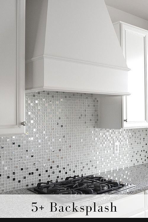 white glass metal backsplash tile luna pearl granite 1