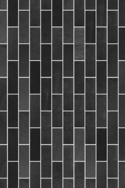 Black Gray Slate Subway Backsplash Tile BA1070 4