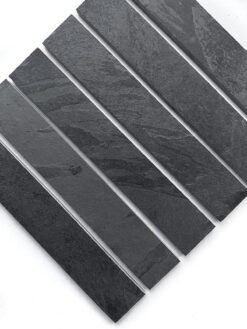 Black long slate subway backsplash tile BA1045