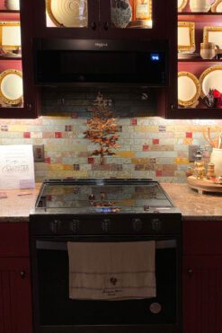Madura Gold Granite Brown Cabinet Brazilian Rusty Slate Subway Glass Backsplash Tile BA1046