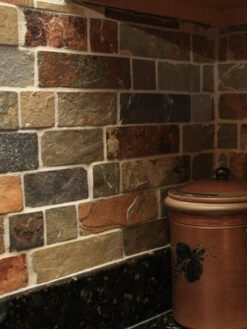 Rustic brown gray mosaic tile uba tuba granite countertop BA1063