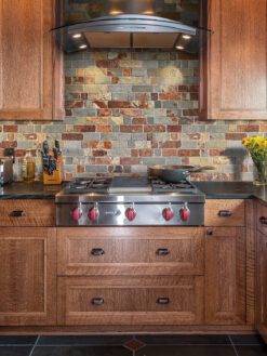 Rusty brown slate backsplash kitchen mosaic tile BA1063 1