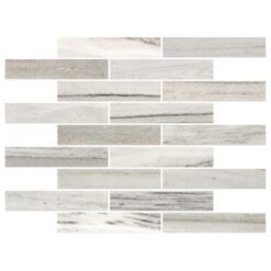 BA1034 Modern subway white gray brown marble mosaic backsplash tile