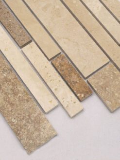 Brown beige travertine subway mosaic backsplash tile 6 BA1024