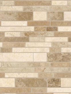 Brown beige travertine subway mosaic backsplash tile BA1024
