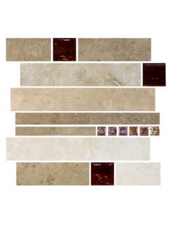 Glass travertine backsplash mosaic tile BA1025