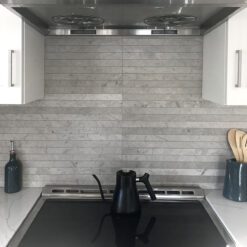 Gray modern long subway backsplash tile BA1038