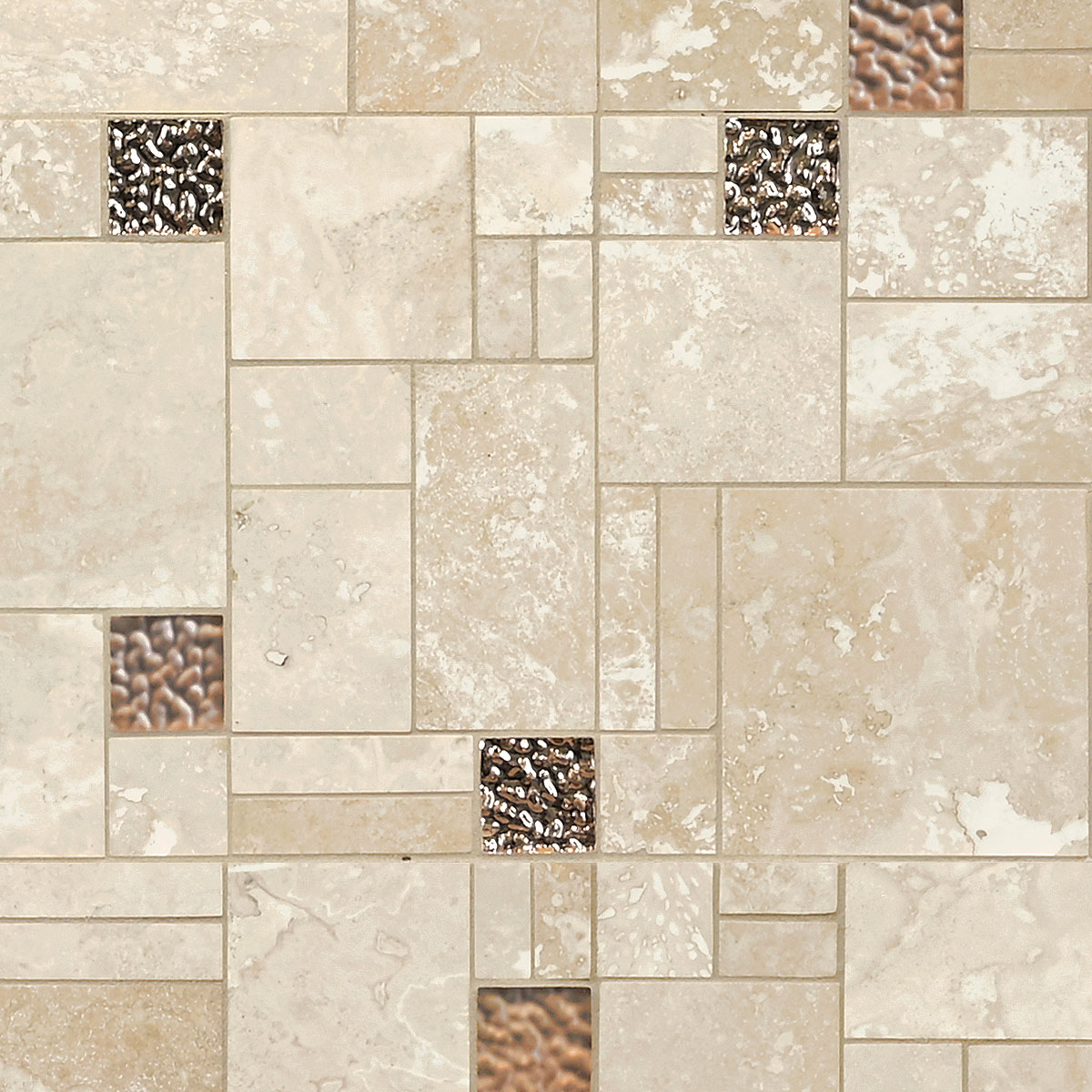 Light Beige Travertine with Glass Backsplash Tile BA1043 6