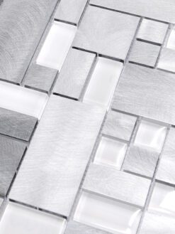 Modern Glass Metal Gray Backsplash tile BA1118