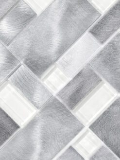 Modern Glass Metal Gray Backsplash tile BA1118