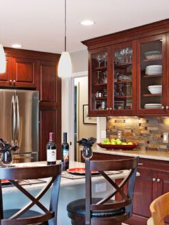 Subway Slate Burgundy Glass Mosaic Kitchen Backsplash Tile BA1026