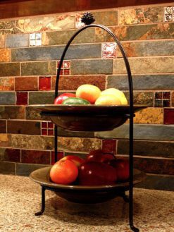 Slate Iridescent Burgundy Glass Mosaic Tile BA1026