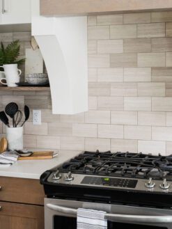 Warm Gray Marble Subway Modern Backsplash Tile BA2007