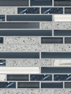 Gray Blue Quartz Glass Kitchen Backsplash Tile Cabinet Cambria Countertop BA62037