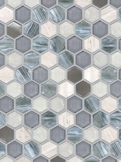Blue Gray Marble Glass Backsplash Tile BA62026