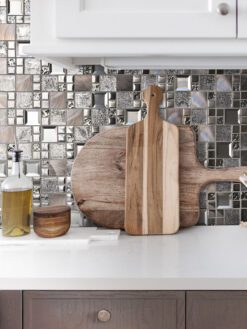 white cabinet countertop modern backsplash tile BA62010