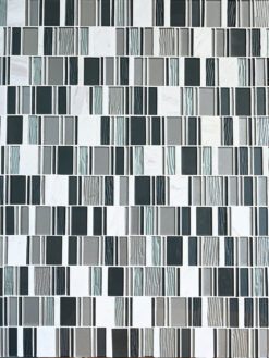 Gray Blue Silver Glass Marble Mosaic Backsplash Tile BA1191 1