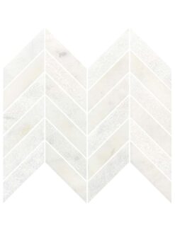 White modern marble chevron mosaic backsplash tile BA631613