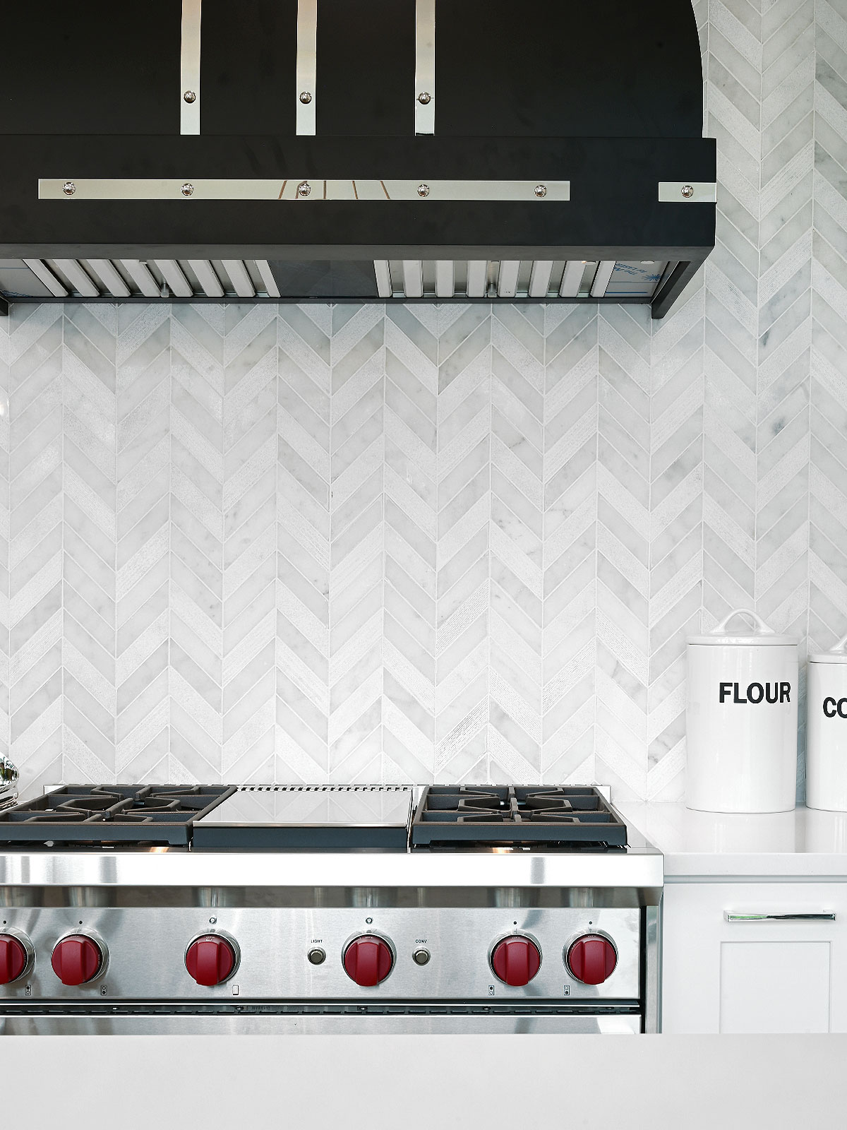 White modern marble chevron mosaic backsplash tile 5 BA631613