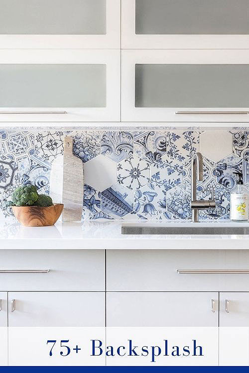 blue backsplash tile design ideas