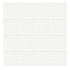 White glass backsplash tile with 3D pattern BA64001 1