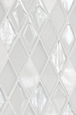 Elegant White Glass Marble Backsplash Tile BA62046 4