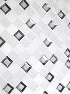 Modern White Glass Marble Mirror Backsplash Tile 4 BA62047