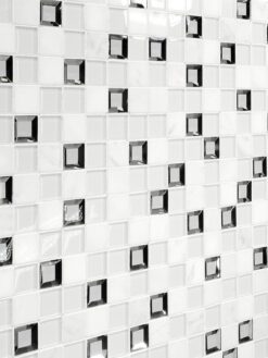 Modern White Glass Marble Mirror Backsplash Tile 6 BA62047