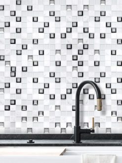 Modern White Glass Marble Mirror Backsplash Tiles BA62047
