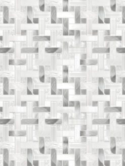 Modern White Metal Marble Glass Backsplash Tile BA1215