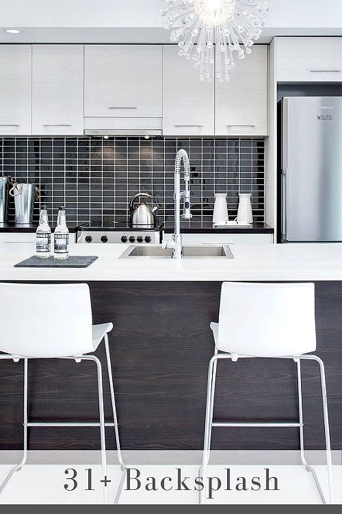 black subway backsplash tile ideas kitchen countertops
