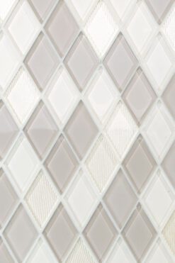 Beige Glass Rhomboid Design Kitchen Backsplash Tile